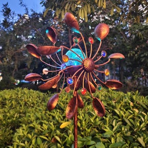 Handmade Copper Wind Spinner - Kinetic Garden Art, Outdoor Decor