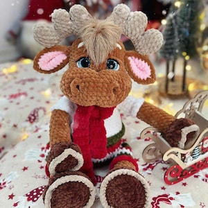 Reindeer Amigurumi Pattern - Soft Toy - Winter Moose Christmas - Plushie Pattern - Christmas Reindeer/ Moose Crochet Pattern English German