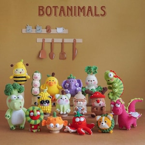 16in1 Bundle Botanimals Crochet Pattern Bundle: 16 Kawaii Amigurumi PDF (Digital Download)