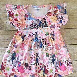 Girl Disney princess & prince dress, Birthday princess dress,  Disney princess outfit, Princess Flutter sleeves dress, party princess dress
