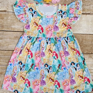 Girl Disney princess dress, Birthday princess  dress, Disney princess outfit Princess Flutter sleeves dress Party princess dress