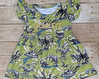 Dinosaur dress. Inspired Jurassic World dress, Jurassic Park  dress. Dinosaur pearl dress