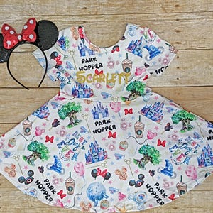 Disney Park Twirl dress. Park hopper twirl dress, Girl Disney dress. Best day ever twirl dress.