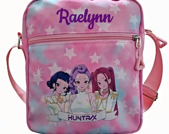 K Pop demon hunter cross bag. K-pop Demon Hunters girls bag. Personalized Demon Hunter bag, Huntrix girls bag. Cross-bag. Key ring optional