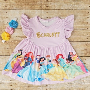 Restocked 7 26 Girl Disney Princess Dress Birthday Princess Dress Disney Princess Outfit Princess Personalized Princess Dress Etsy