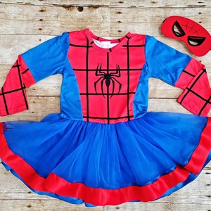 Restocked  Long Sleeves Spidey dress, Spidey and his amazing friends outfit, Spider girl Superhero Halloween costume Spider girl dress