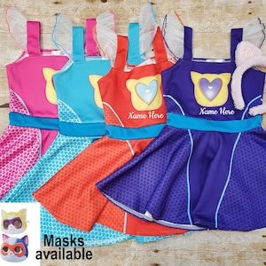 Restocked 10/15 Super Kitties dress AND headband Superheroes dress Super Kittie twirl dress Super Kitties character dress Kitties costume