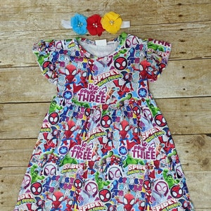 Restocked! Spidey dress Superheroes dress Ghost Spider dress Spidey and his amazing friends  Spiderman dress