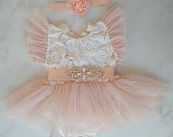peach romper dress