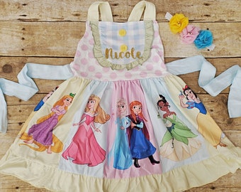Princess dress, twirl, panel.  Personalized Disney panel dress, Birthday  princess dress. Park princess dress