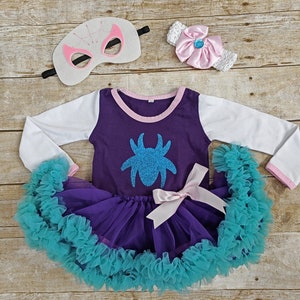 Ghost spider dress, Spidey and his amazing friends outfit, Spider girl Superhero Halloween costume. Ghost spider costume,  Spider tutu dress