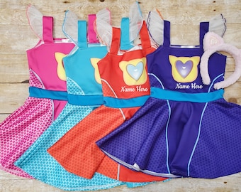 Super Kitties dress AND headband Superheroes dress Super Kittie twirl dress Super Kitties character dress Kitties costume