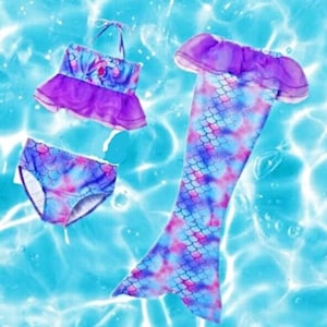 Girl Mermaid Tail, monofin optional, Mermaid tail for swimming, swimmable mermaid tail