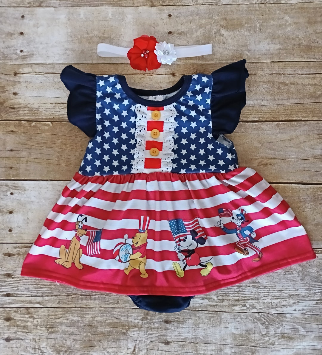 Hirigin 4th of July Toddler Girl Outfit Stars Stripe Flag Tie-Up