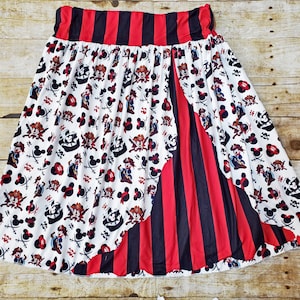 RESTOCKED Mommy Disney pirate skirt, Disney world outfit, Cruise pirate night adult skirt Adult pirate skirt Mom's pirate skirt. Pirate ears image 2