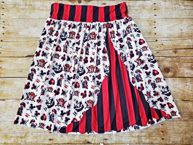 RESTOCKED Mommy Disney pirate skirt, Disney world outfit, Cruise pirate night adult skirt Adult pirate skirt Mom's pirate skirt. Pirate ears image 2