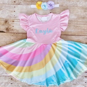 Rainbow Flare Dress - Etsy