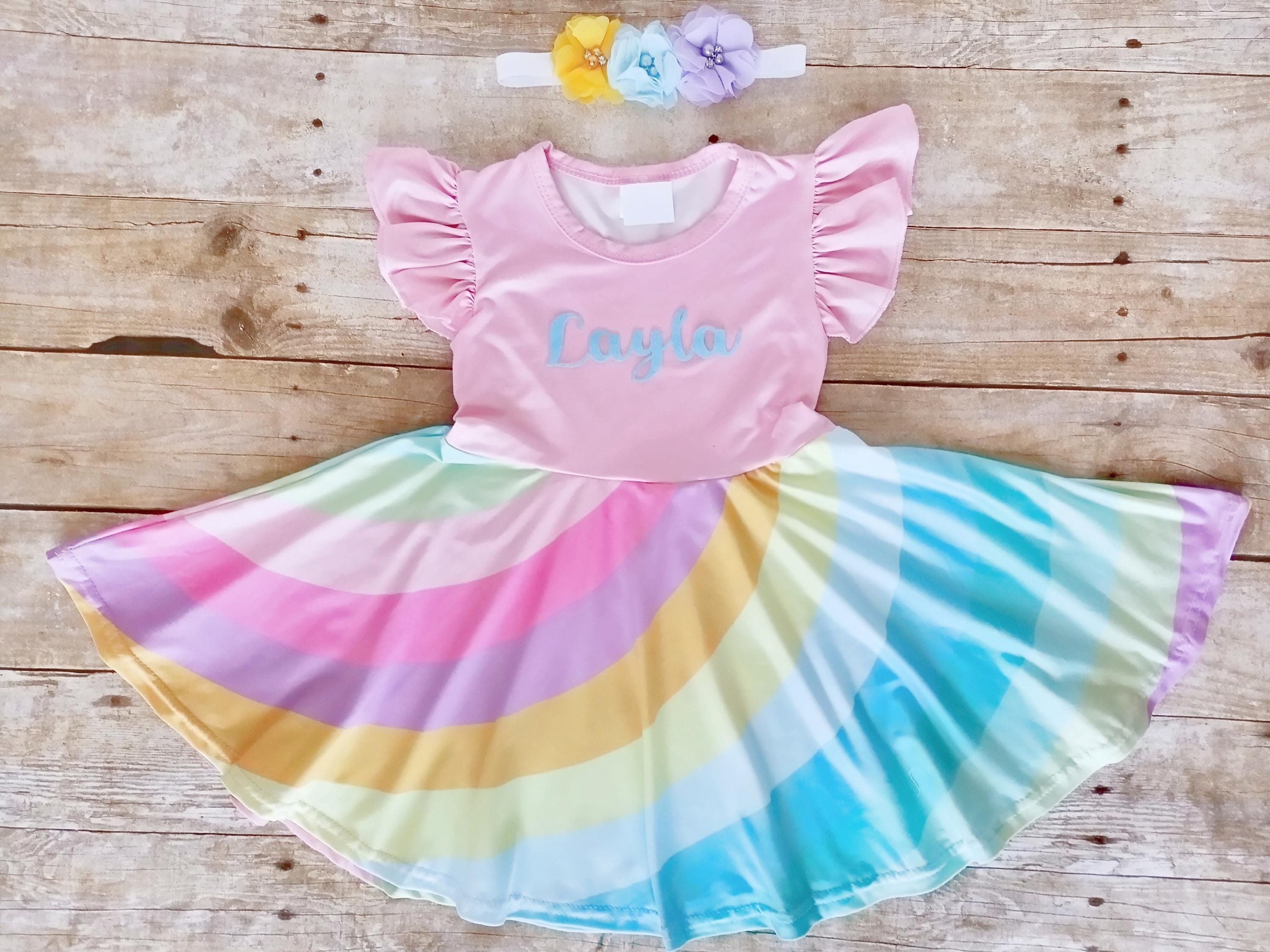 Pink Rainbow Dress - Etsy