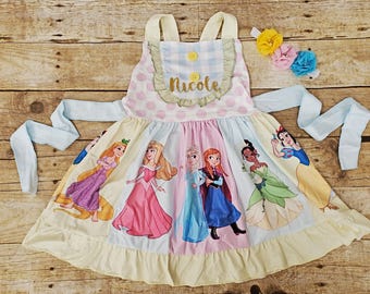 Restocked 4/30 Princess dress, twirl, panel.  Disney panel dress, Birthday  princess dress. Park princess dress. Personalization is OPTIONAL