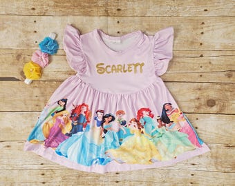 Restocked 4/30 Girl Disney princess dress, , Birthday princess dress,  Disney princess outfit,  princess dress.