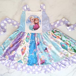Restocked 7/5 Princess twirl dress Frozen,  Disney panel dress, Birthday  Elsa, Ana. Olaf .Frozen dress.