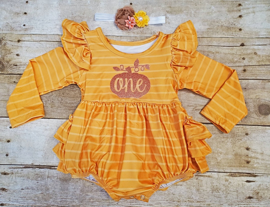Pumpkin Birthday Romper First Birthday Pumpkin Romper Baby Etsy
