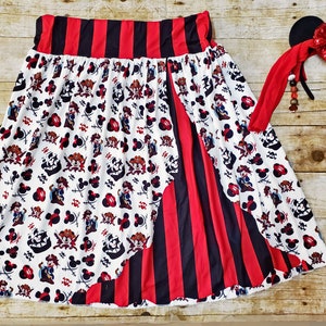 RESTOCKED Mommy Disney pirate skirt, Disney world outfit, Cruise pirate night adult skirt Adult pirate skirt Mom's pirate skirt. Pirate ears image 1
