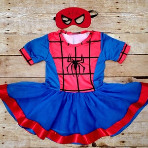 Short Sleeves Spidey dress, Spidey and his amazing friends outfit, Spider girl Superhero Halloween costume Spider girl dress