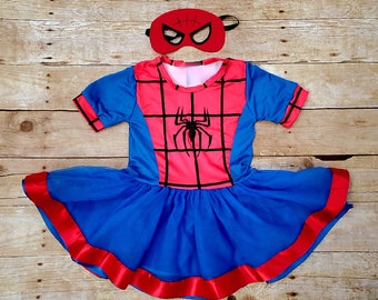 Short Sleeves Spidey dress, Spidey and his amazing friends outfit, Spider girl Superhero Halloween costume Spider girl dress