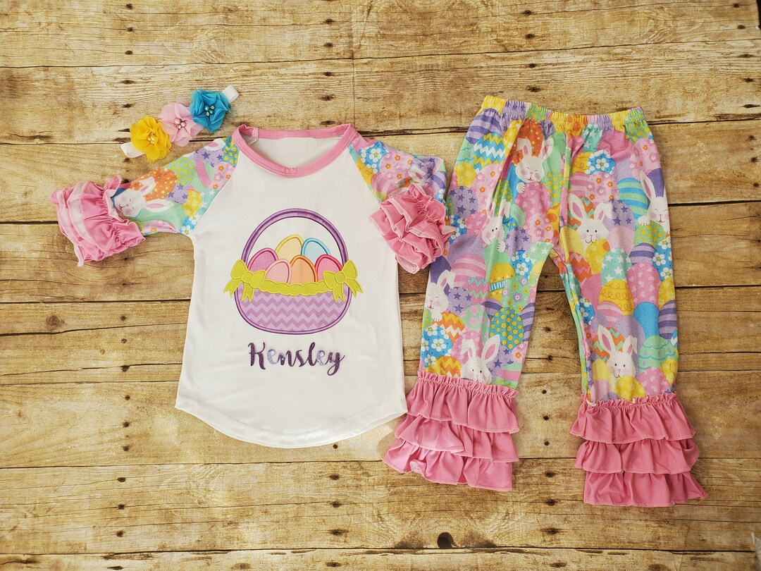 Easter Girl Outfit. Girl Easter Outfit, Toddler Easter Pants and Shirt
