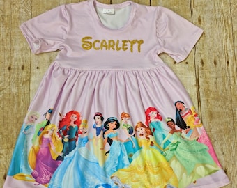 Restocked 7/5 Girl Disney princess dress, Birthday princess dress, Disney princess outfit, Princess princess dress. Personalization OPTIONAL