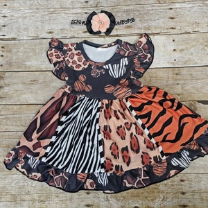 Inspired Disney dress, Animal Kingdom dress Animal print Disney girl dress Mouse dress Flutter sleeves Disney dress