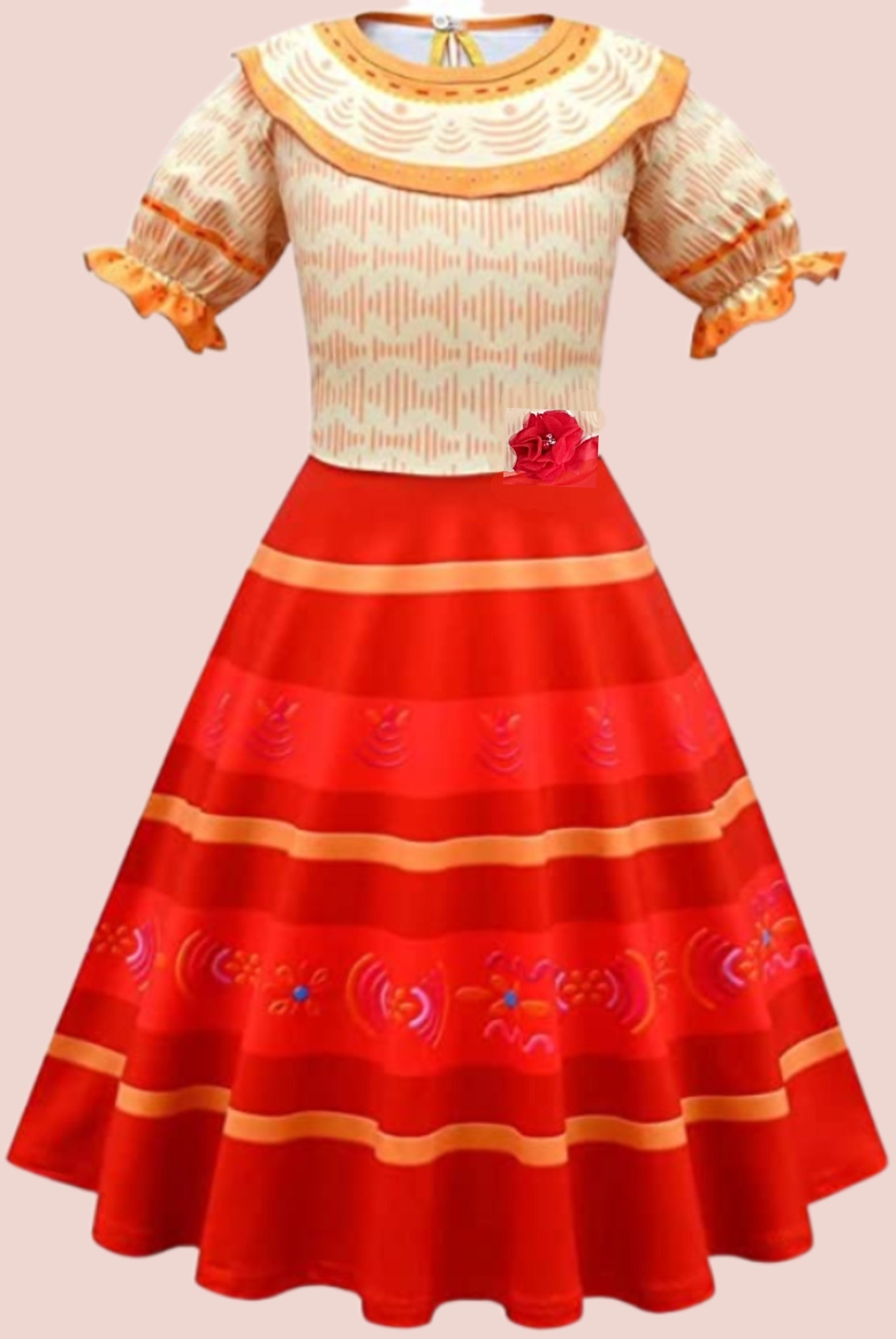 encanto orange dress Need an orange dress for your wonderful juicy summer? Beautiful girl @iamselena16 :) Beautiful dresses at www.foierp.net #orangedress #costume #dressup #encanto #encant #encantodisney #summerdress #kidscostume #toddleroutfit #outfitoftheday