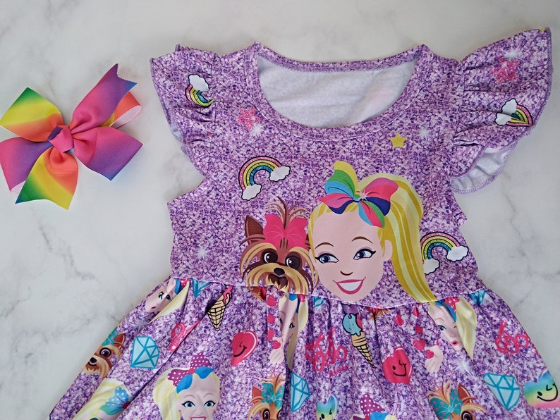 JOJO dress Jojo Siwa girl dress print dress Birthday dress. Etsy