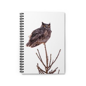 Great Horned Owl Themed Spiral Notebook - Perfect for Nature Lovers, Journal Writing, School, Gifts, or Observation