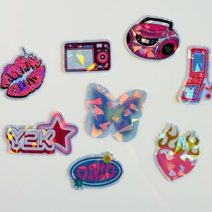 Y2K Sticker Pack| Holographic retro 2000s| Aesthetic stickers| Waterproof