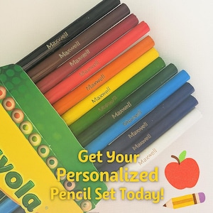 Personalized Crayola Colored Pencil Set – 12 Count