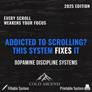 Scrolling Addiction Detox – Reclaim Focus with This Cold Dopamine Sheet | Fillable Tracker PDF