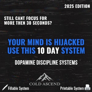 Dopamine Detox Tracker – Rewire Discipline in 10 Days | Fillable Digital Sheet to Build Focus
