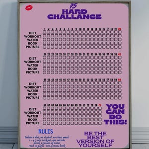 75 Tage Challenge Tracker, druckbares PDF
