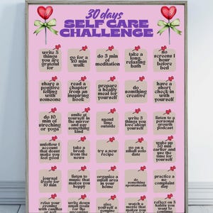 30 Days self-care challenge, Printable PDF