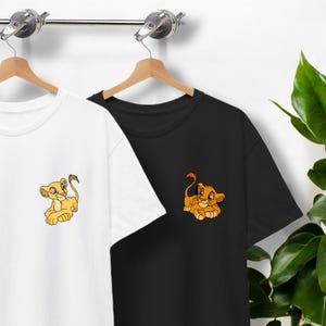 Simba And Nala, Matching T-Shirts, Hand Drawn Art, Lion King , Perfect Gift