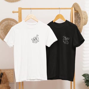 Simba And Nala Matching T-Shirts, Hand Drawn Line Art, Lion King, Perfect Gift