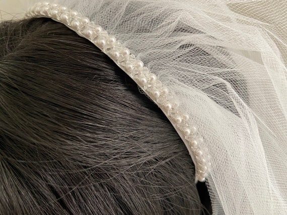 Crystal Communion Headband with Veil