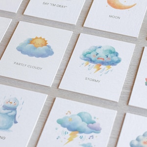 24 Weather Cards | Montessori Flashcards, Preschool Weather Learning, Toddler Educational Printable, Homeschool Materials | Digital Download