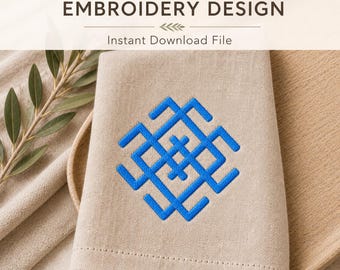 Folk Slavic Ornament Machine Embroidery Design- Geometric Embroidery Pattern- Instant Digital Download