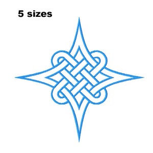 Nudo celta estrella - Diseño de bordado mágico - Patrón de bordado a máquina de geometría sagrada - Archivo de descarga digital