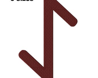 Eihwaz Rune Machine Embroidery Design, Viking Norse Protection Pattern, Scandinavian Rune Digital File Download