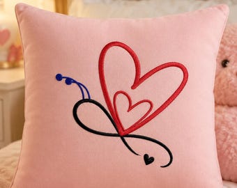 Heart Butterfly Embroidery Design- Romantic Machine Embroidery File-Digital Download- 5 Sizes