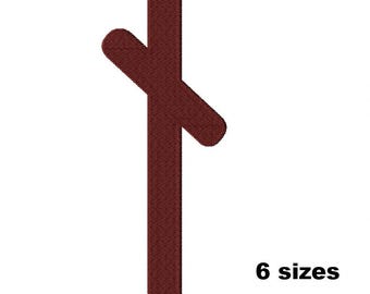 Nauthiz Norse Rune Machine Embroidery Design, Viking Symbol Pattern, Digital File Download, 6 Sizes